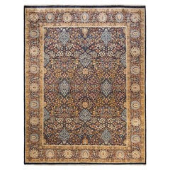 One-of-a-Kind Hand Knotted Oriental Mogul Blue Area Rug 8
 2" x 10
 8"