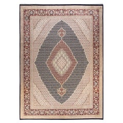 One-of-a-Kind Hand Knotted Oriental Mogul Blue Area Rug