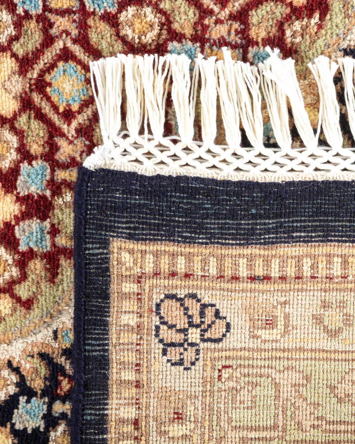 XXIe siècle et contemporain Tapis unique noué à la main Oriental Mogul bleu, unique en son genre en vente