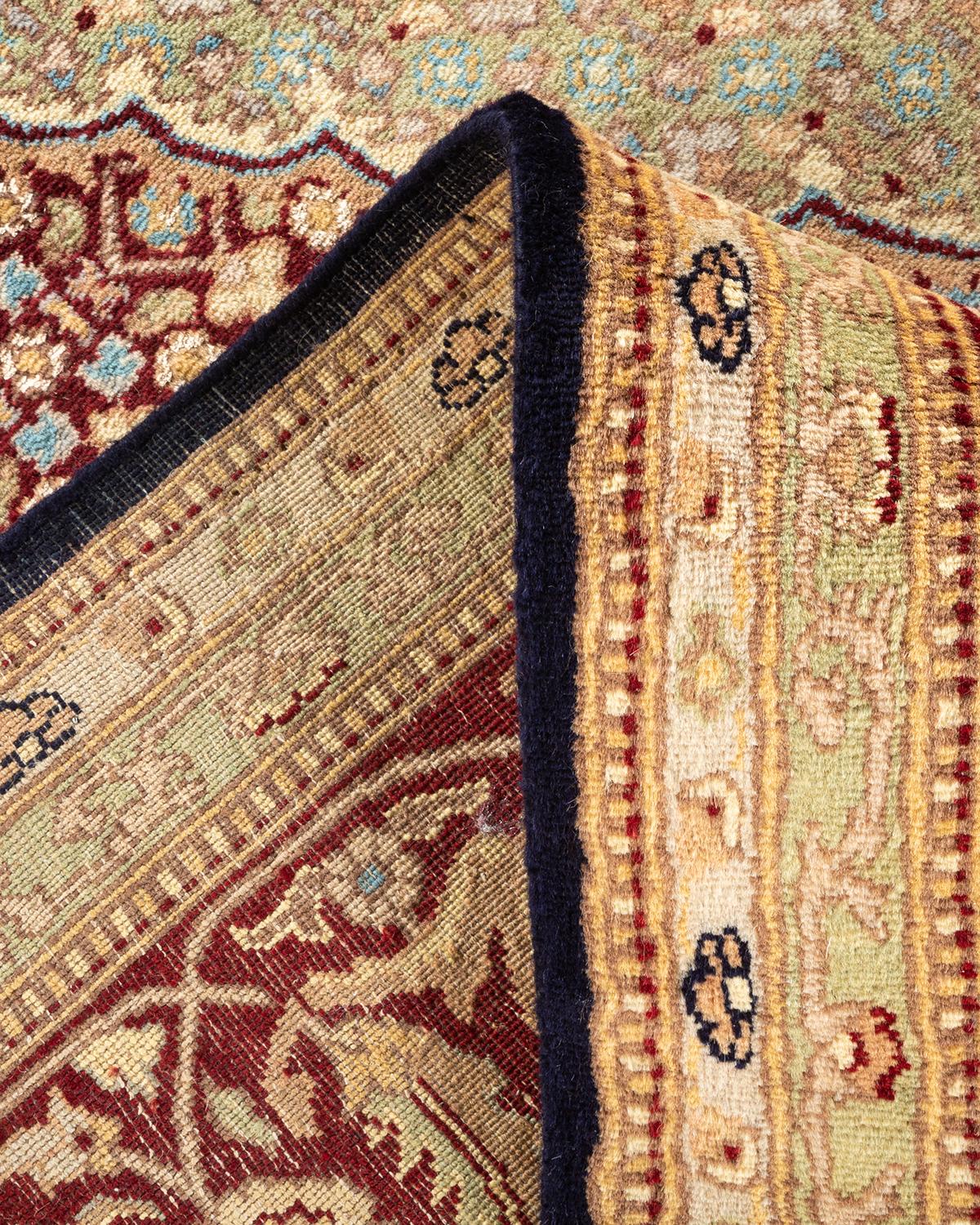 Laine Tapis unique noué à la main Oriental Mogul bleu, unique en son genre en vente