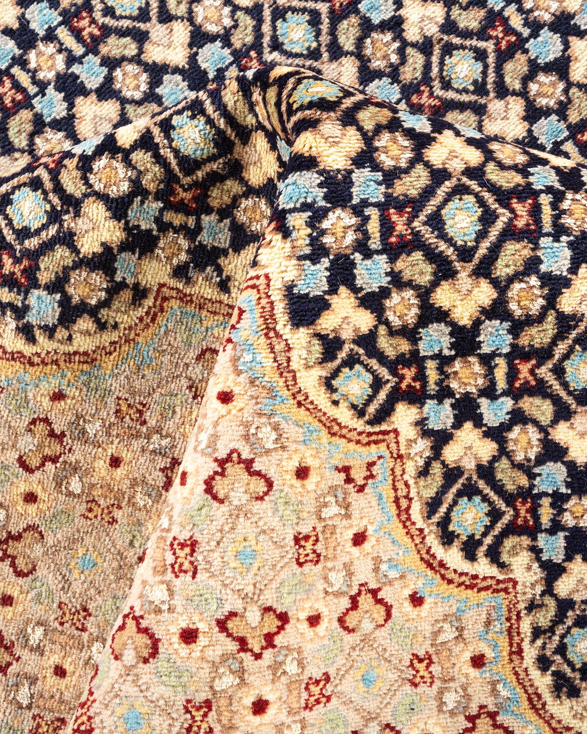 Tapis unique noué à la main Oriental Mogul bleu, unique en son genre en vente 1