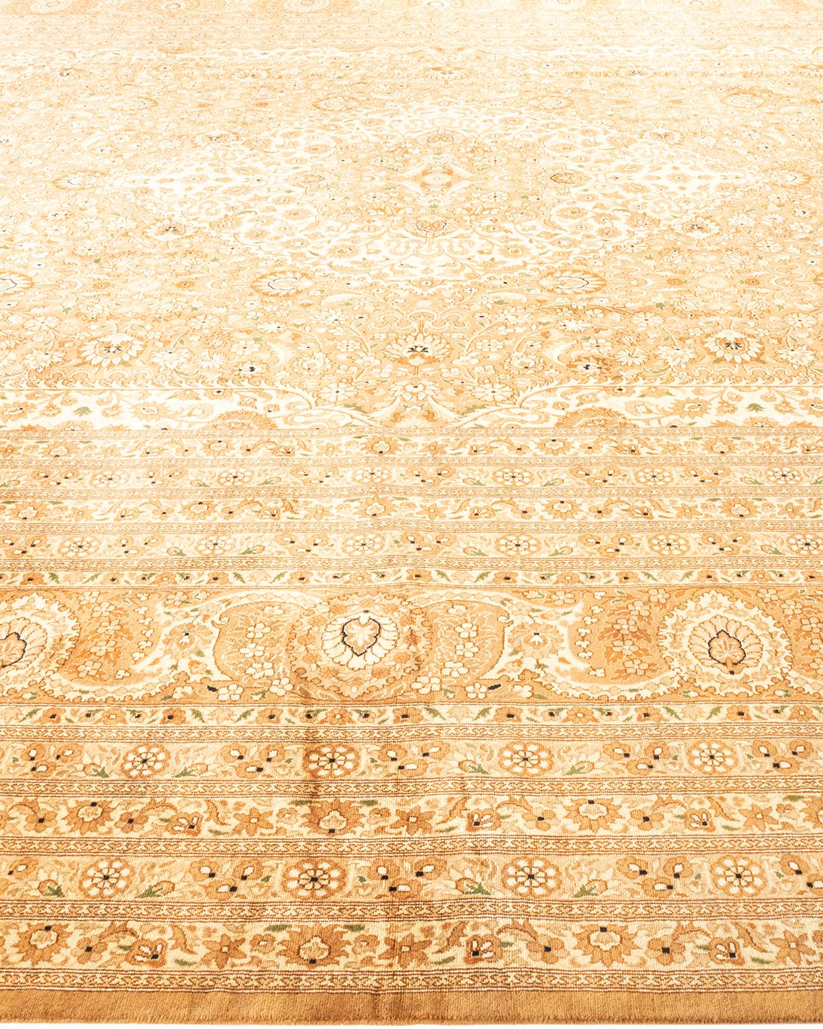 Handgeknüpfter orientalischer Mogul-Teppich in Braun, Unikat im Zustand „Neu“ im Angebot in Norwalk, CT