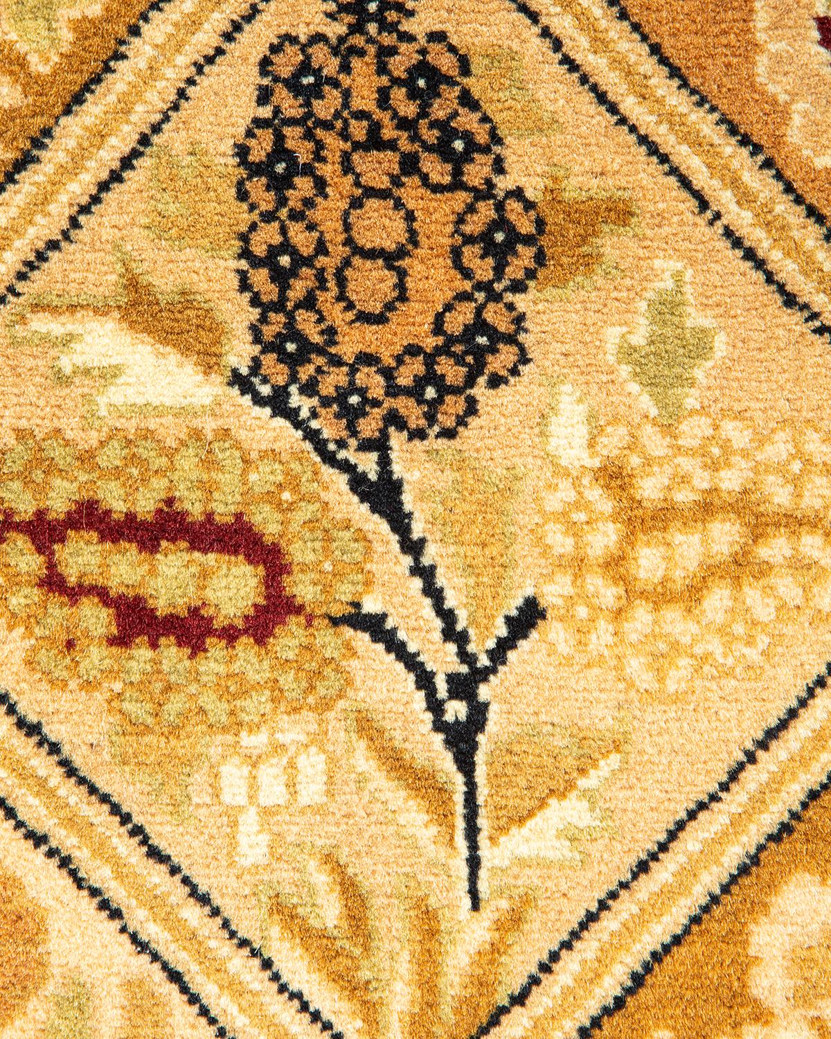 Handgeknüpfter orientalischer Mogul-Teppich in Braun, Unikat (Pakistanisch)