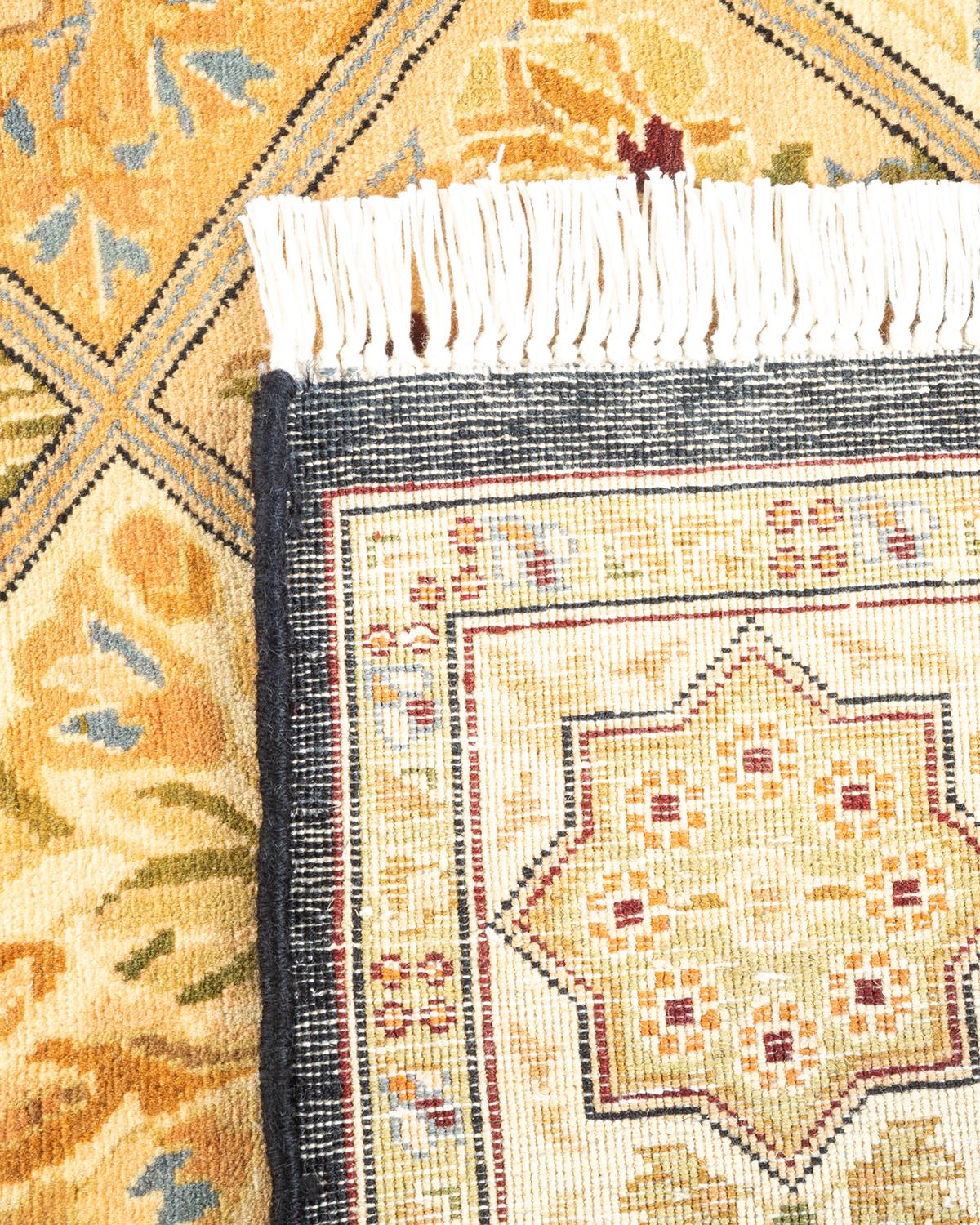 Handgeknüpfter orientalischer Mogul-Teppich in Braun, Unikat (21. Jahrhundert und zeitgenössisch)