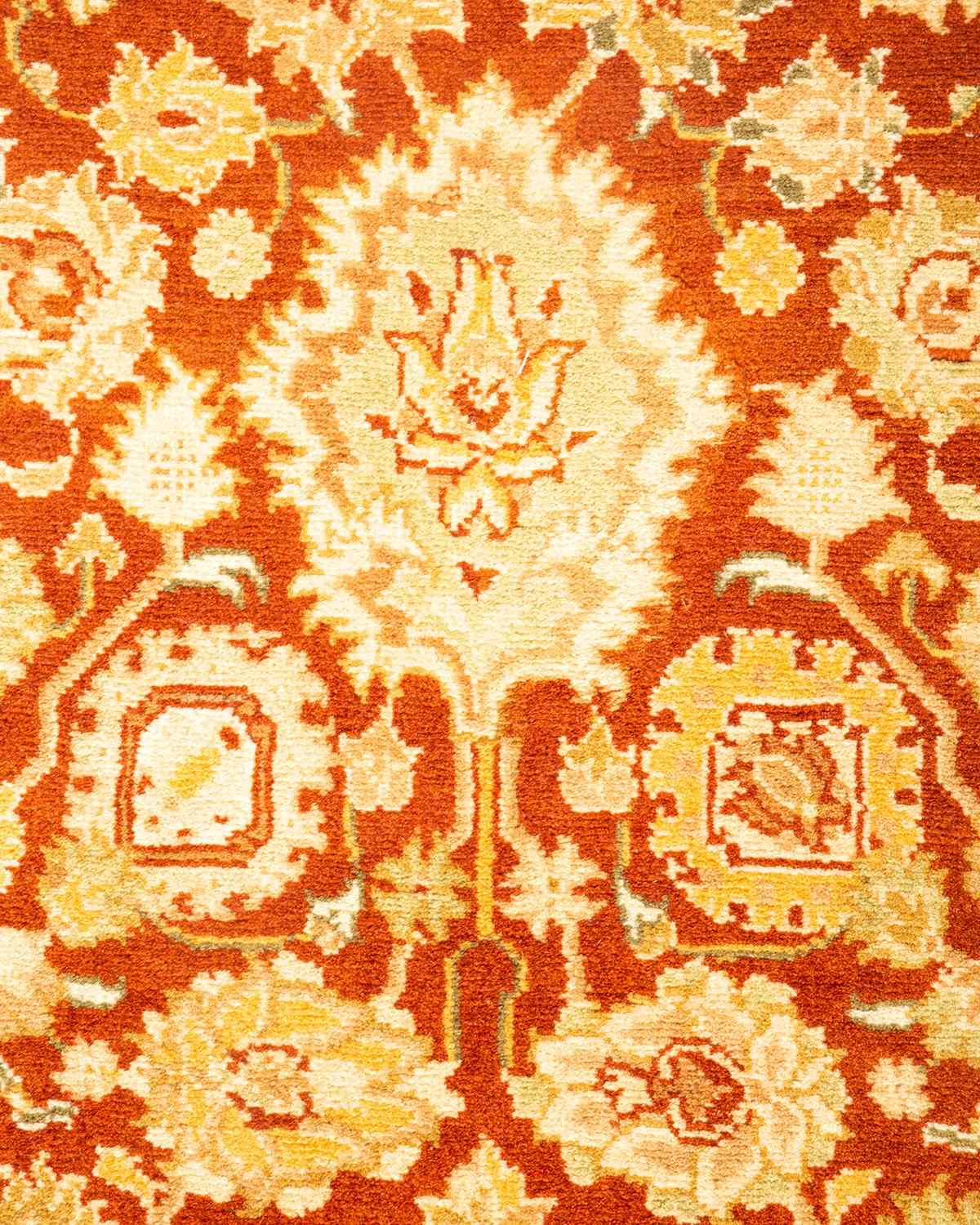 Pakistanais Tapis Oriental Mogul marron noué à la main, unique en son genre, 2' 8