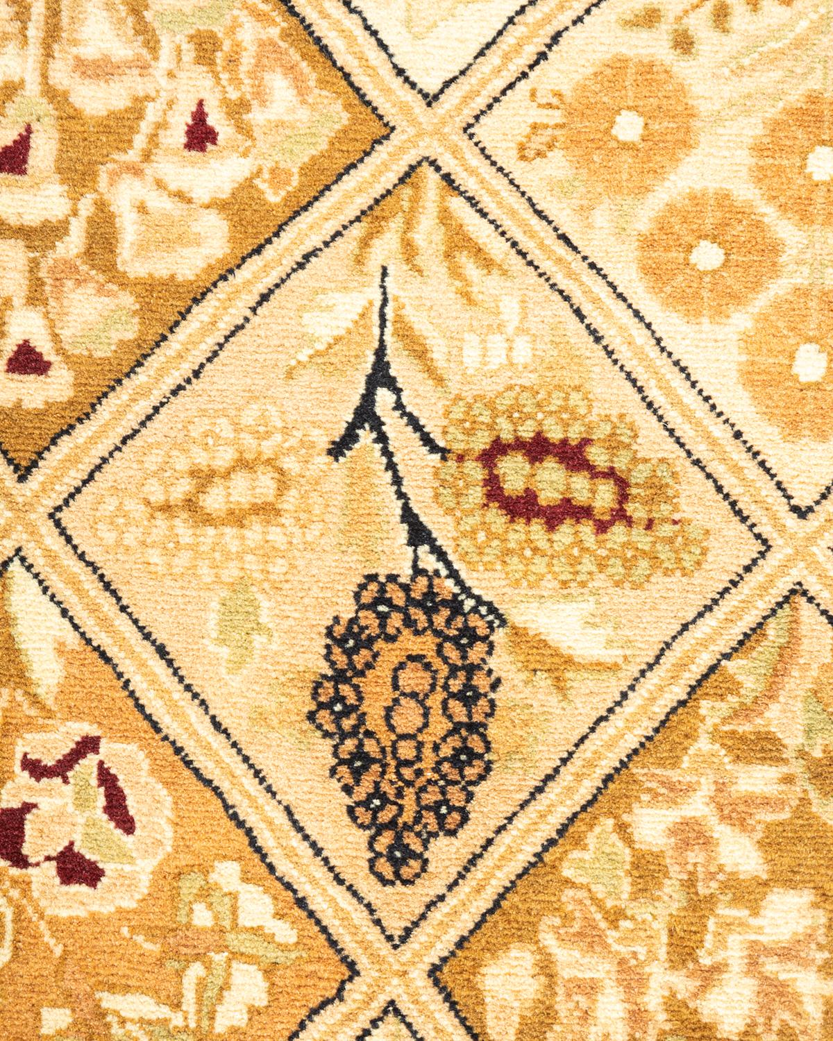 Handgeknüpfter orientalischer Mogul-Teppich in Braun, 2' 8 Zoll x 4' 2 Zoll, Unikat (Pakistanisch)