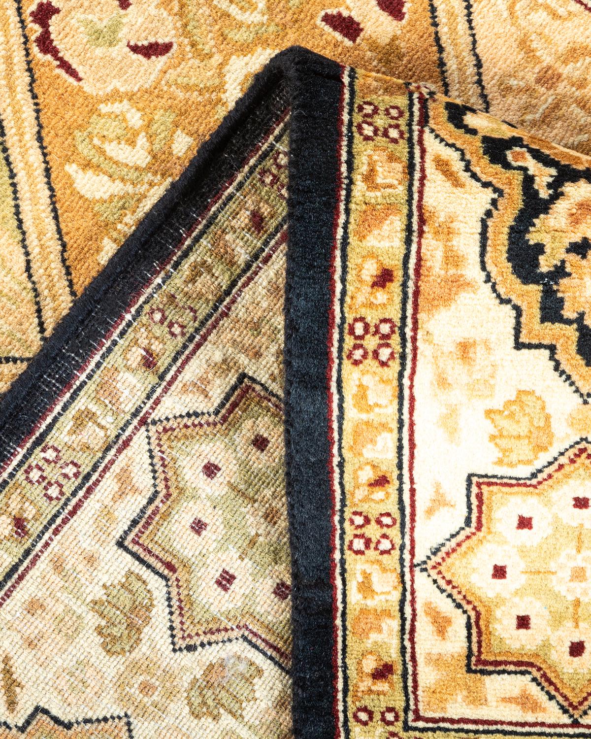 Handgeknüpfter orientalischer Mogul-Teppich in Braun, 2' 8 Zoll x 4' 2 Zoll, Unikat (Wolle)