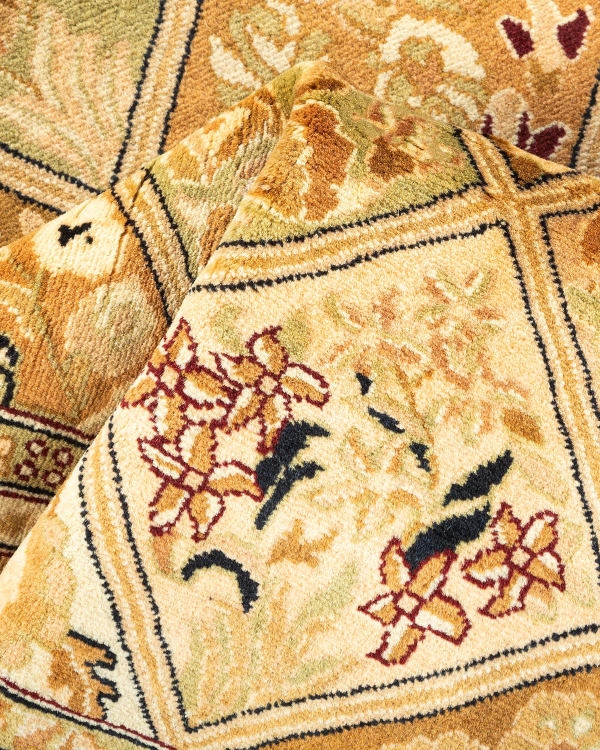 Handgeknüpfter orientalischer Mogul-Teppich in Braun, 2' 8 Zoll x 4' 2 Zoll, Unikat 1