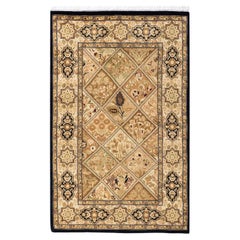Handgeknüpfter orientalischer Mogul-Teppich in Braun, 2' 8 Zoll x 4' 2 Zoll, Unikat