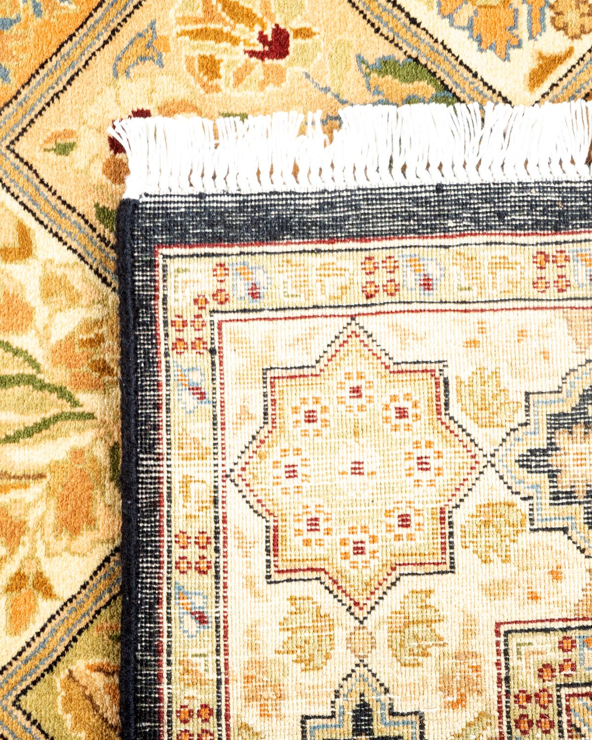 Handgeknüpfter orientalischer Mogul-Teppich in Braun, 2' 8 Zoll x 4' 3 Zoll, Unikat (21. Jahrhundert und zeitgenössisch)