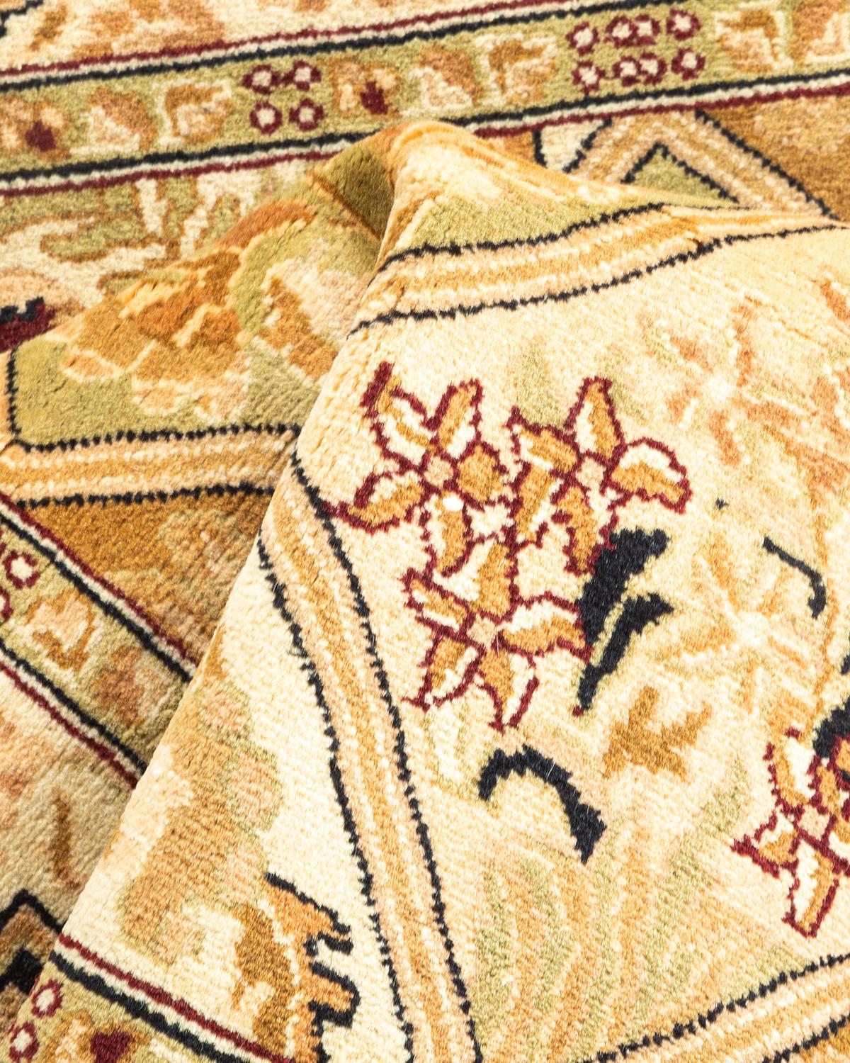 Handgeknüpfter orientalischer Mogul-Teppich in Braun, Unikat 1