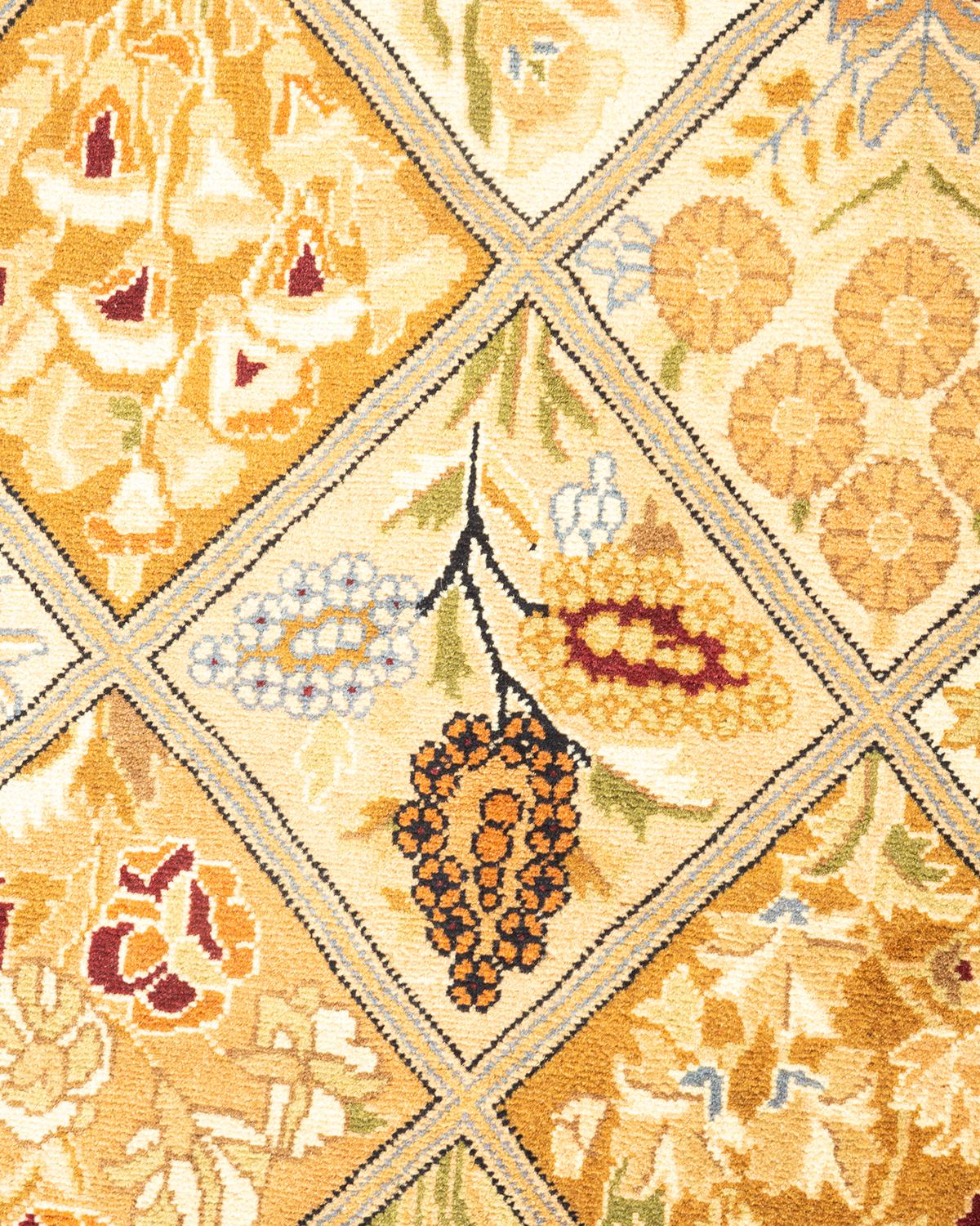 Handgeknüpfter orientalischer Mogul-Teppich in Braun, Unikat (Pakistanisch)