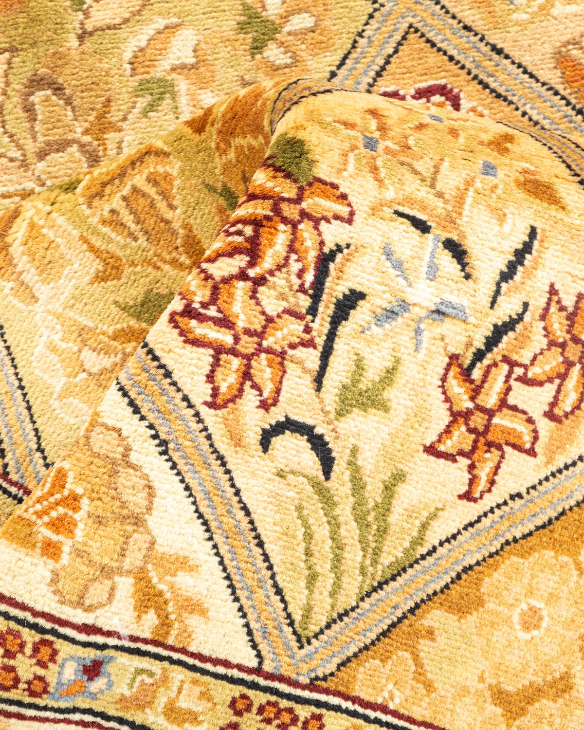 Handgeknüpfter orientalischer Mogul-Teppich in Braun, Unikat 1