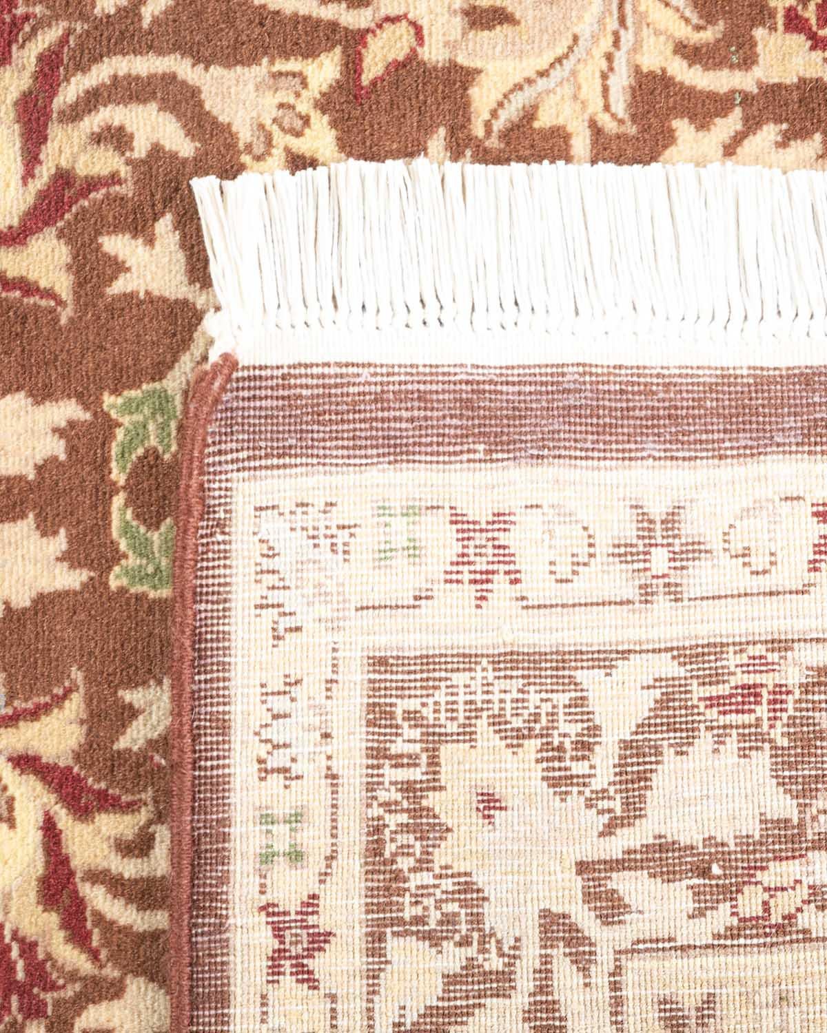 Handgeknüpfter orientalischer Mogul-Teppich in Braun, Unikat (21. Jahrhundert und zeitgenössisch)