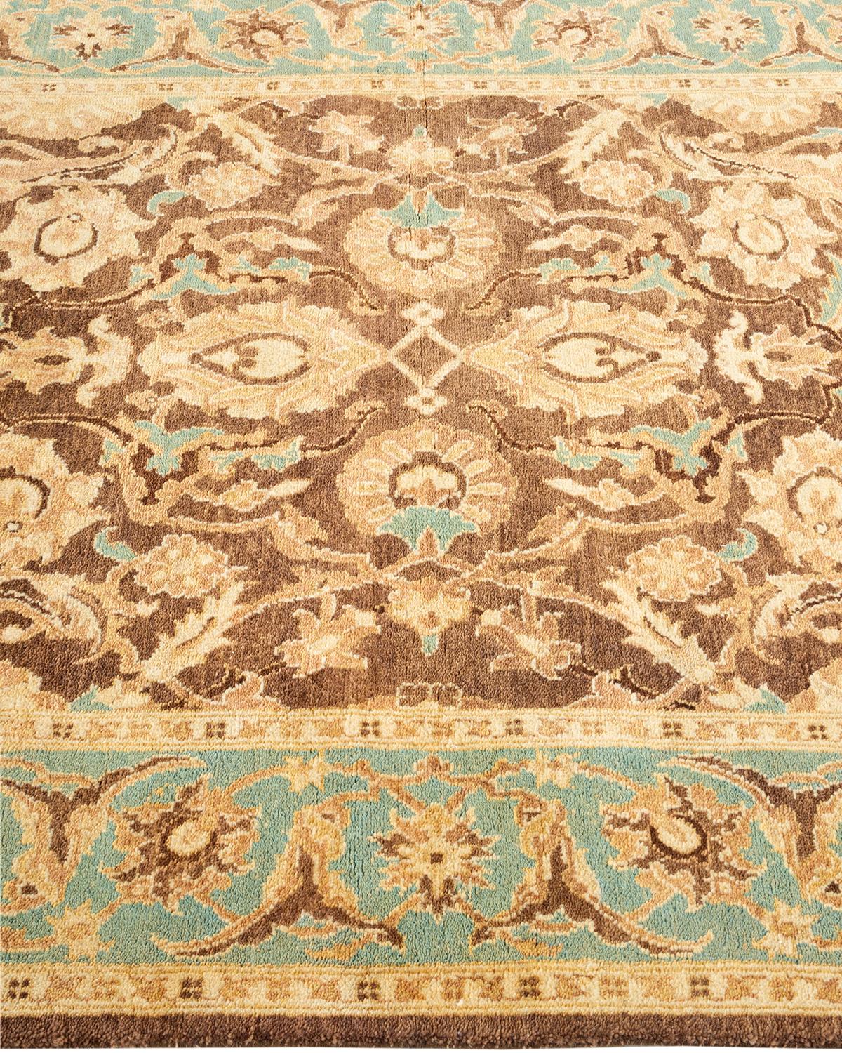 One-Of-A-Kind Hand Knotted Oriental Mogul Brown Area Rug In New Condition For Sale In Norwalk, CT