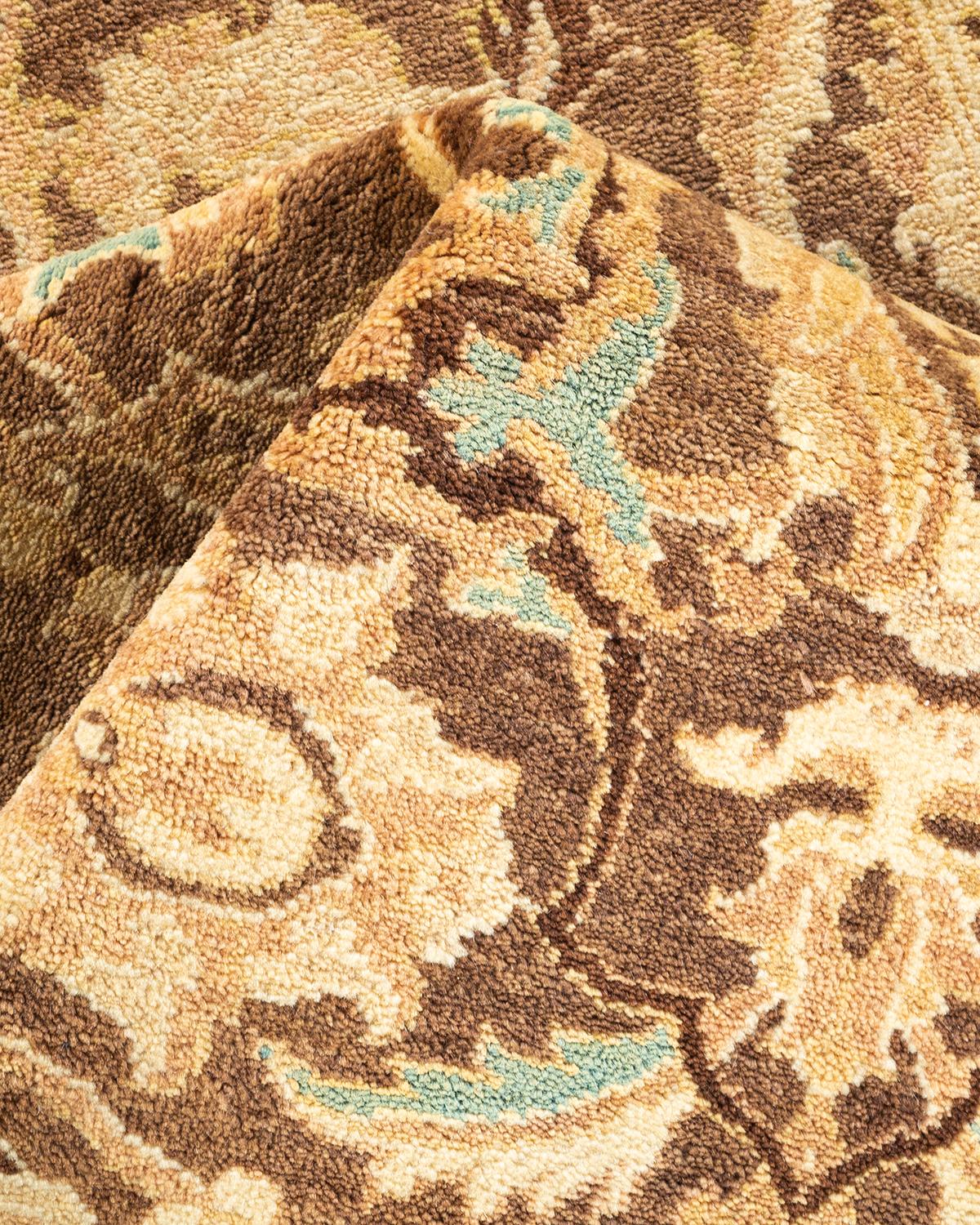 One-Of-A-Kind Hand Knotted Oriental Mogul Brown Area Rug For Sale 1