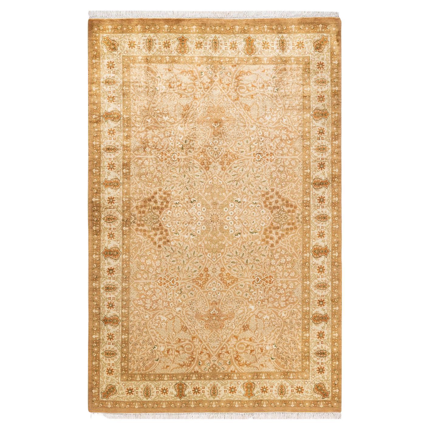 One-of-a-Kind Hand Knotted Oriental Mogul Brown Area Rug