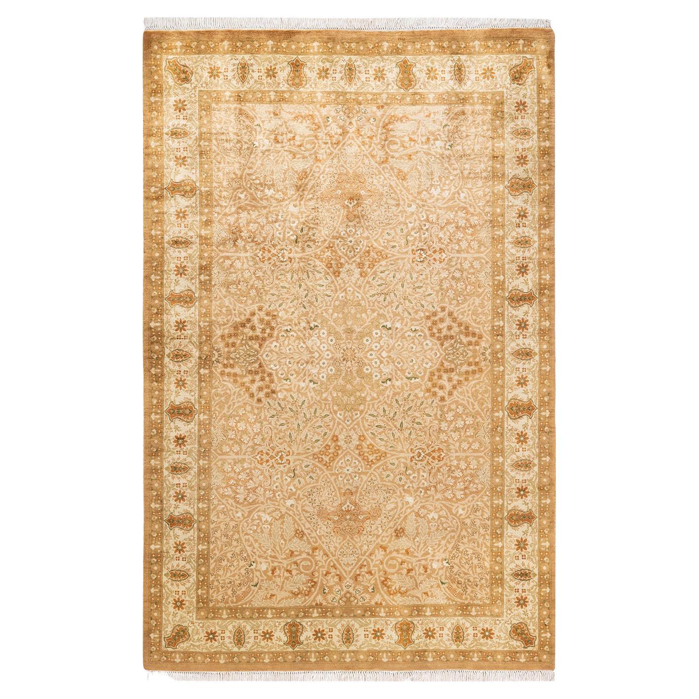 One-of-a-Kind Hand Knotted Oriental Mogul Brown Area Rug