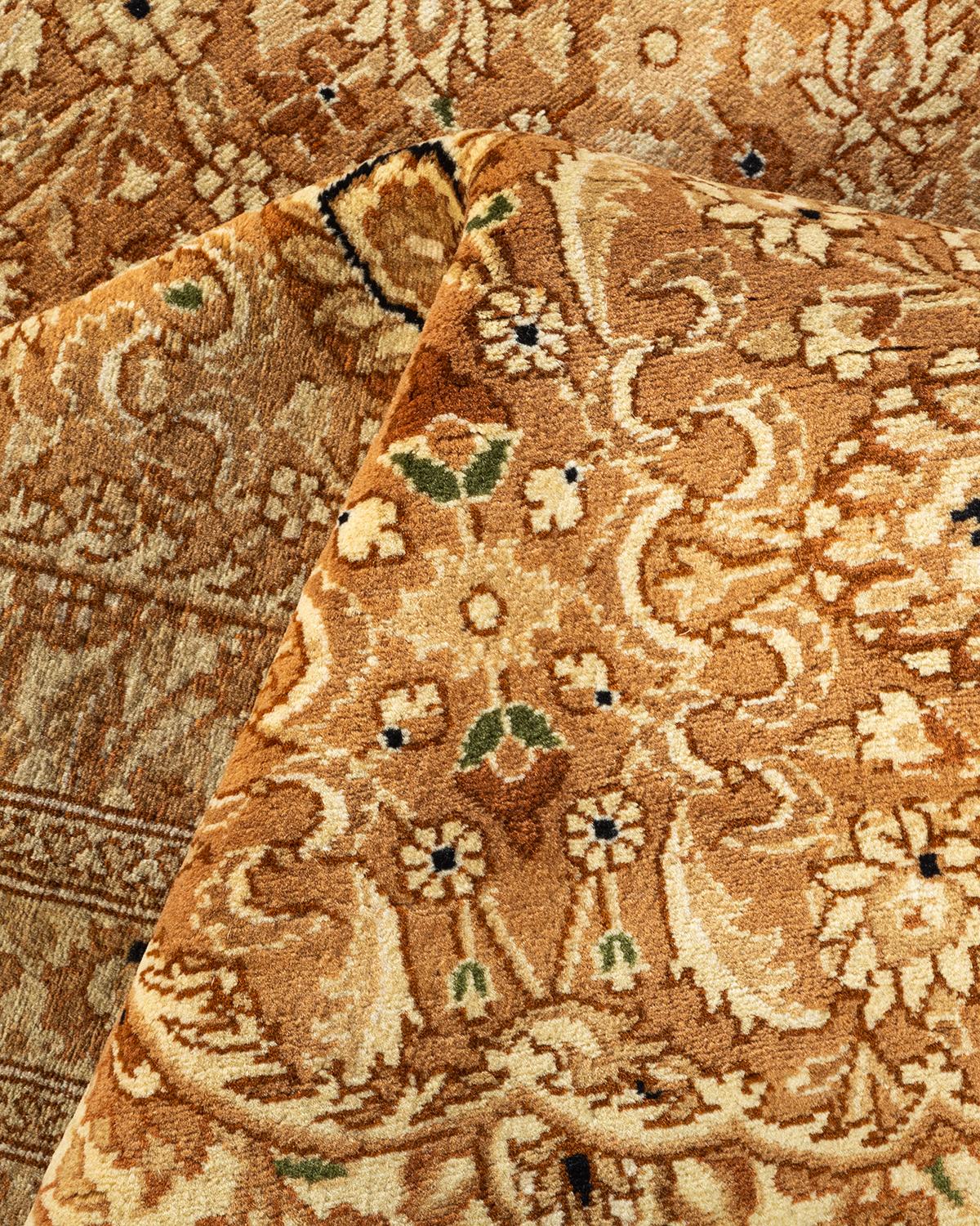One-of-a-kind Hand Knotted Oriental Mogul Brown Area Rug For Sale 1