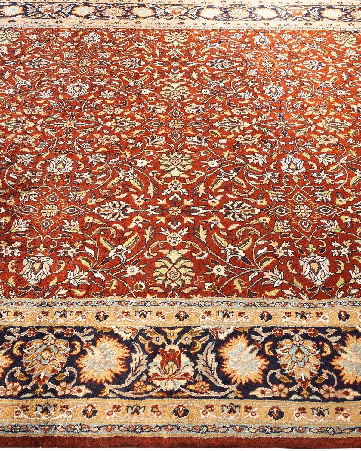 One-of-a-kind Hand Knotted Oriental Mogul Brown Area Rug In New Condition For Sale In Norwalk, CT