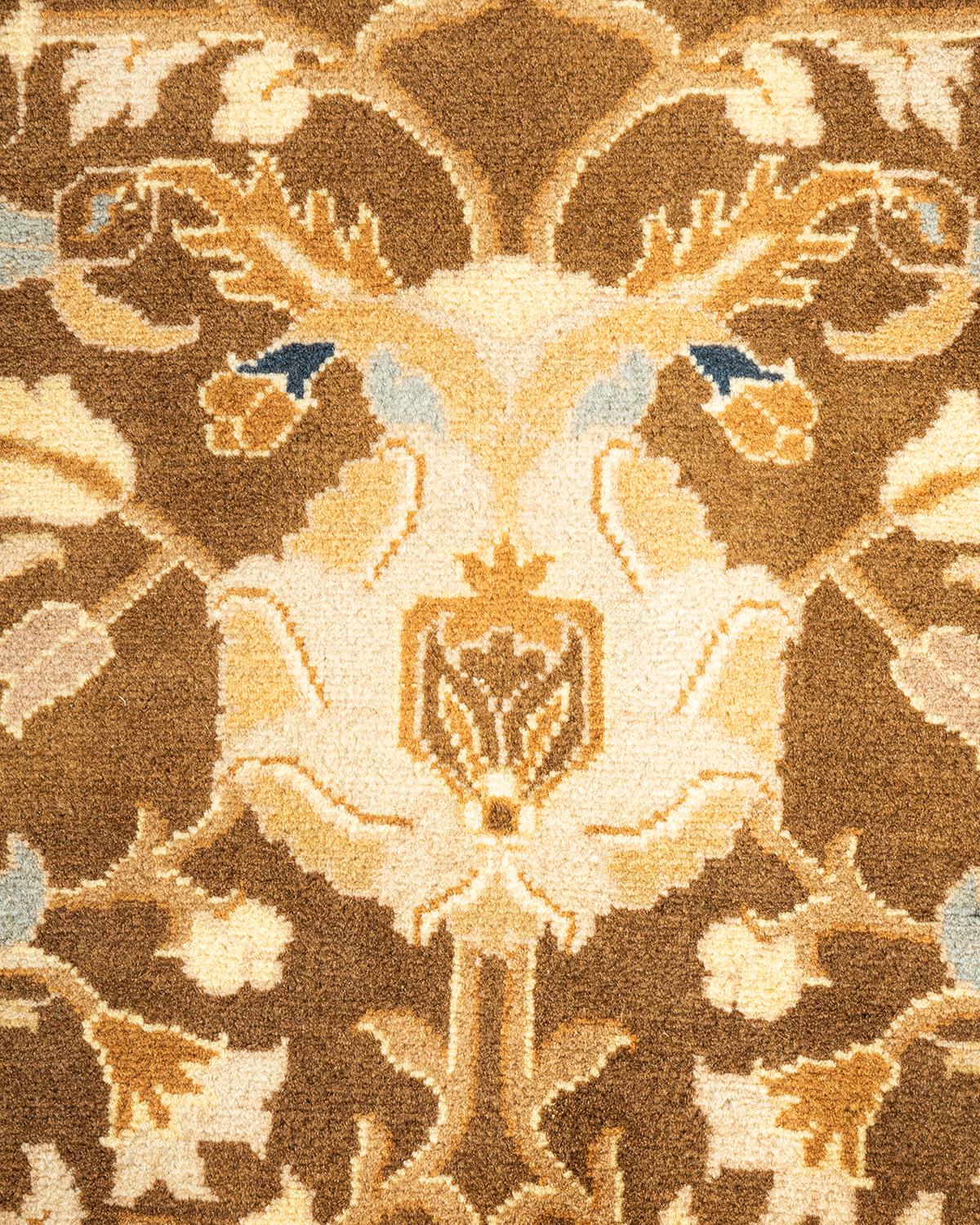 Einzigartiger handgeknüpfter Orientteppich Mogul Brown Area Rug (Pakistanisch) im Angebot