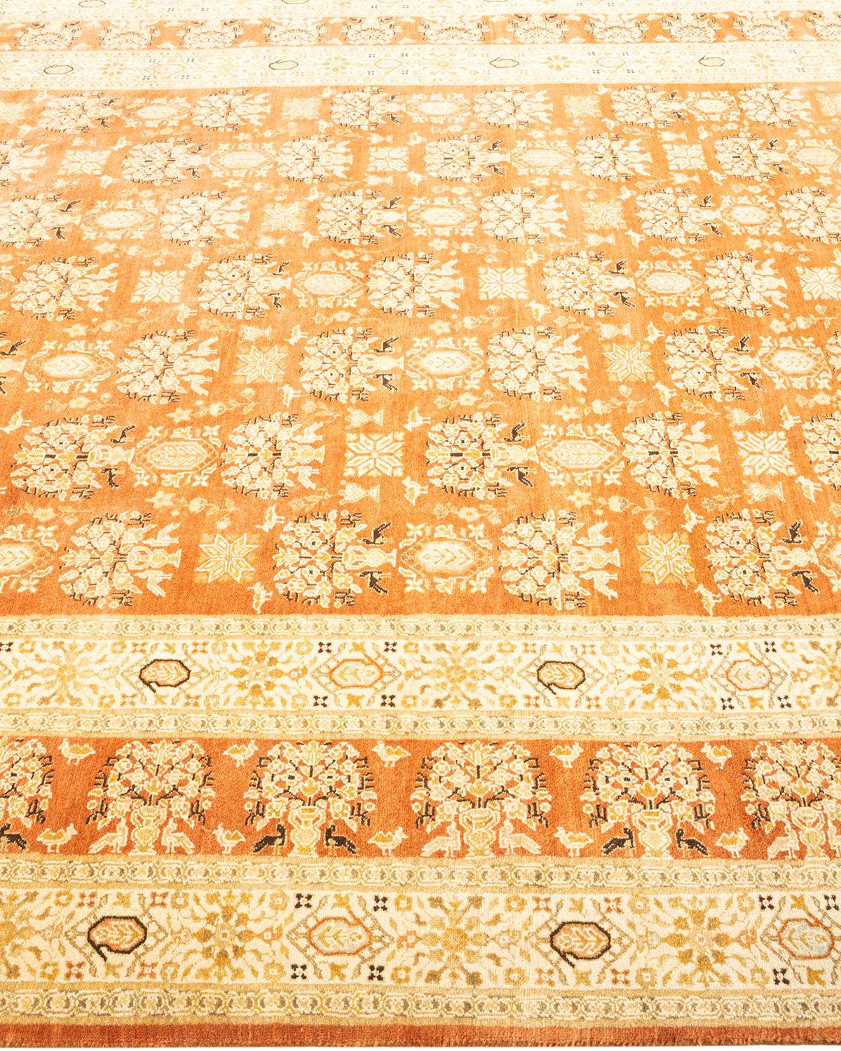 One-of-a-Kind Hand Knotted Oriental Mogul Brown Area Rug In New Condition For Sale In Norwalk, CT