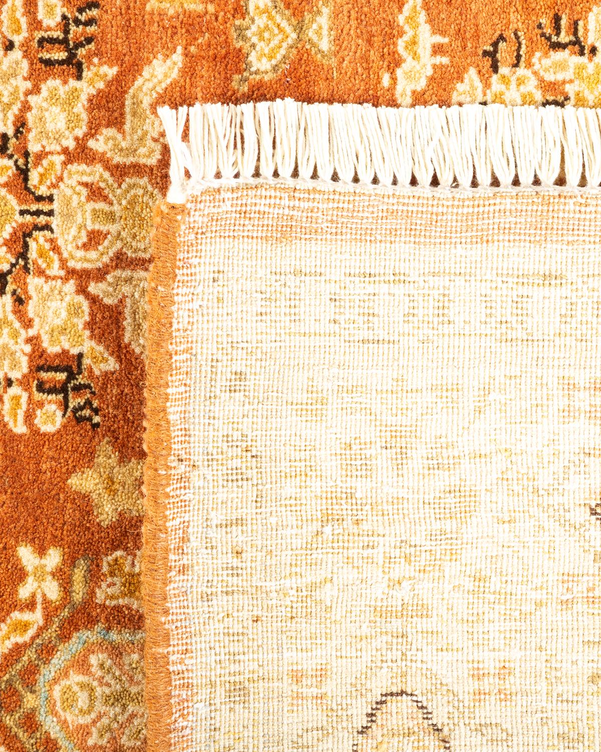 Contemporary One-of-a-Kind Hand Knotted Oriental Mogul Brown Area Rug For Sale