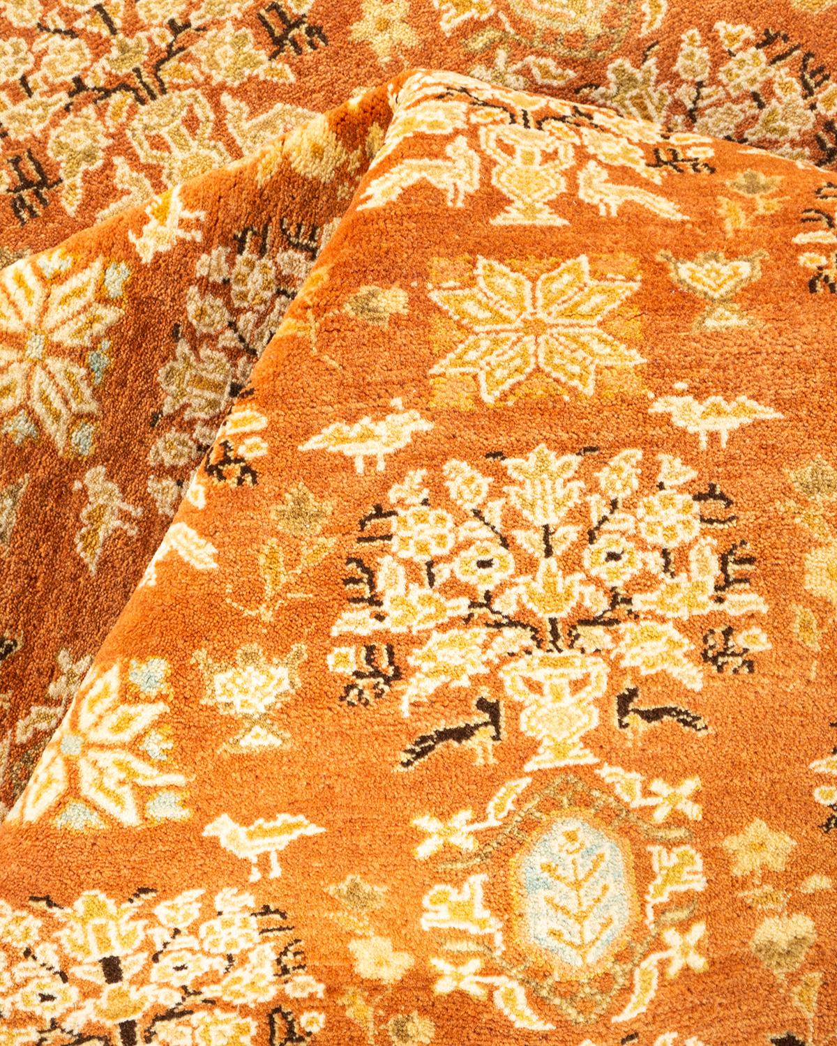 One-of-a-Kind Hand Knotted Oriental Mogul Brown Area Rug For Sale 1