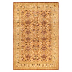 One-Of-A-Kind Hand Knotted Oriental Mogul Brown Area Rug