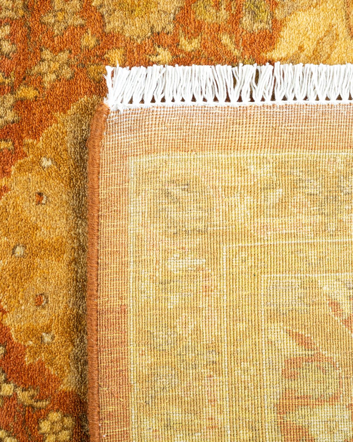 Contemporary One-of-a-Kind Hand Knotted Oriental Mogul Brown Area Rug For Sale
