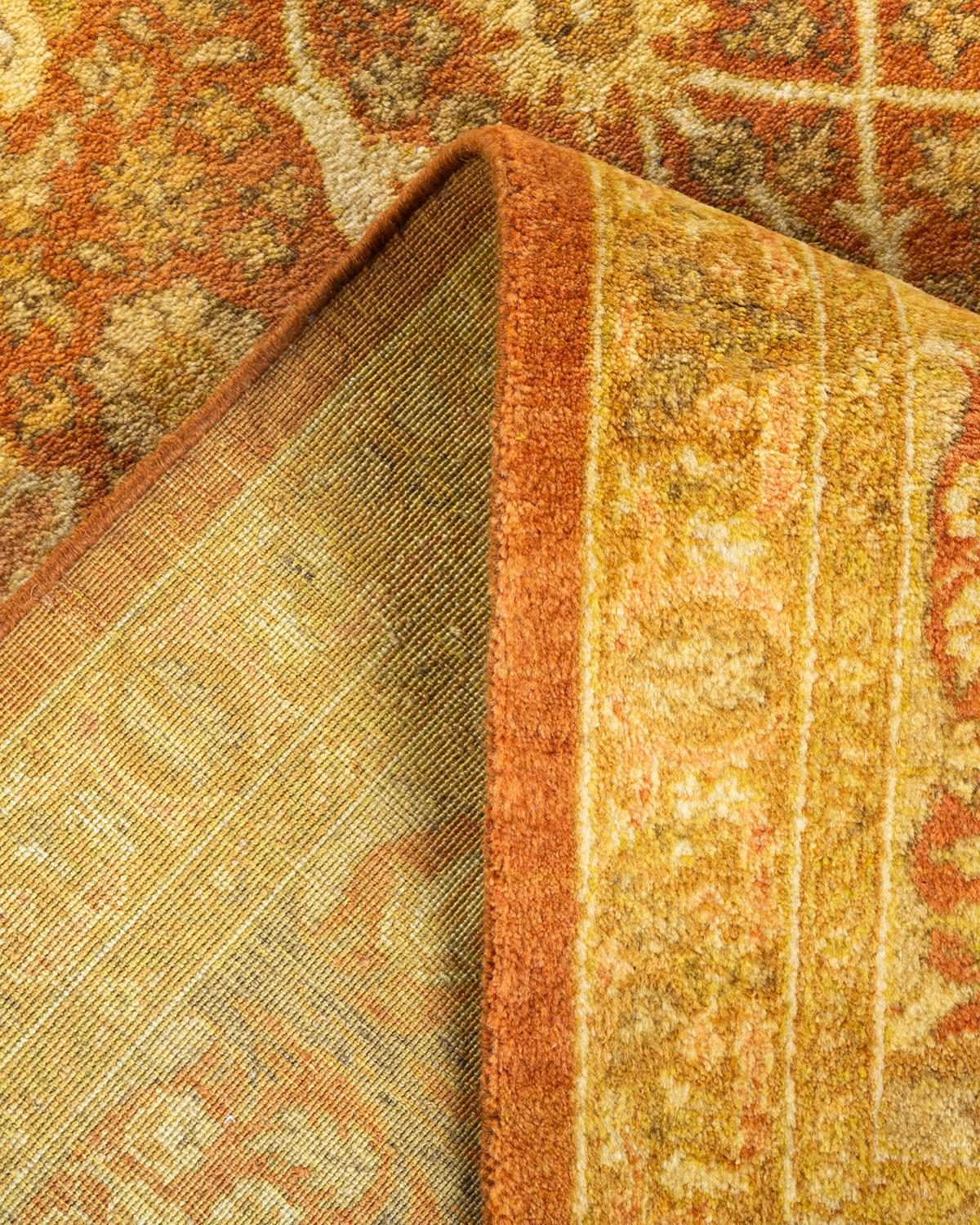 Wool One-of-a-Kind Hand Knotted Oriental Mogul Brown Area Rug For Sale