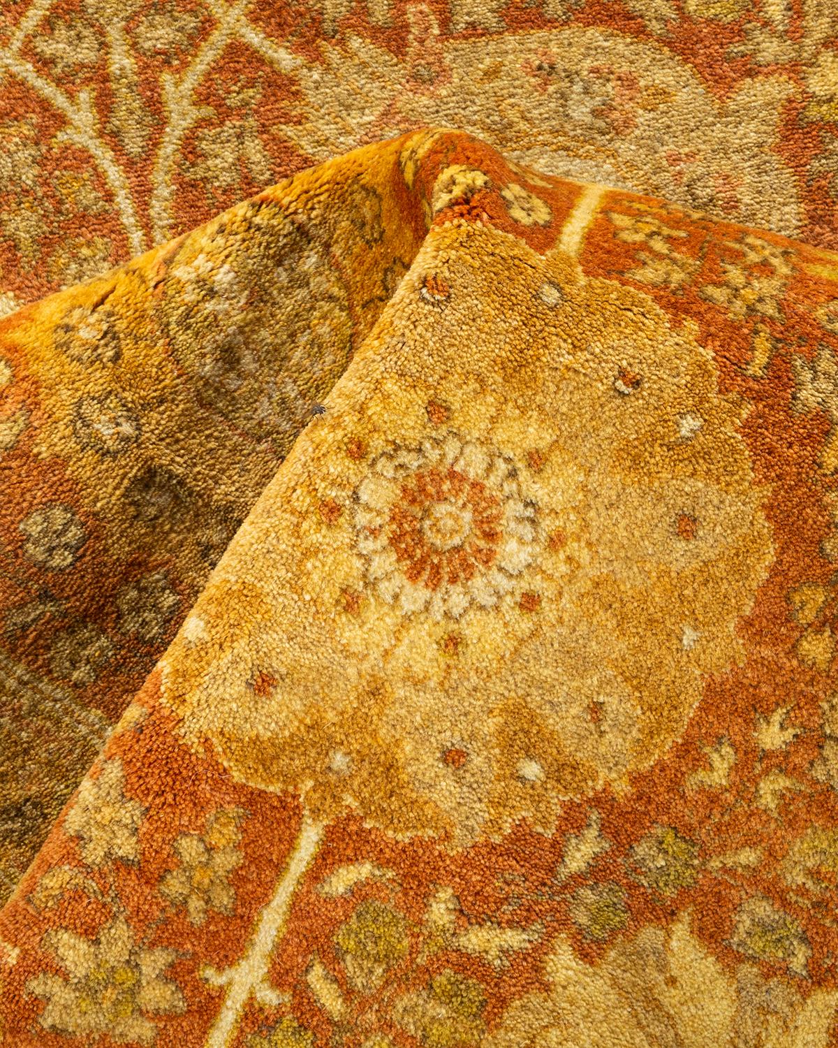 One-of-a-Kind Hand Knotted Oriental Mogul Brown Area Rug For Sale 1