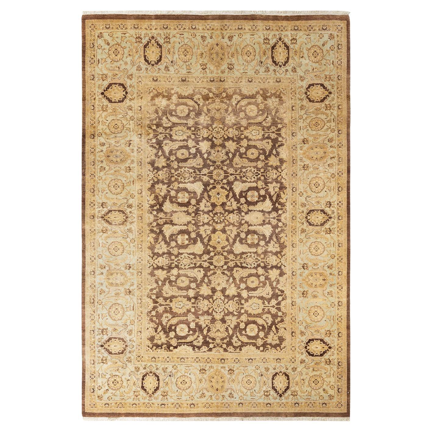 One-of-a-kind Hand Knotted Oriental Mogul Brown Area Rug