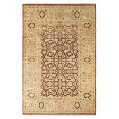 One-of-a-kind Hand Knotted Oriental Mogul Brown Area Rug