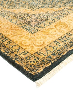 Handgeknüpfter orientalischer Mogul-Teppich in Braun, Unikat
