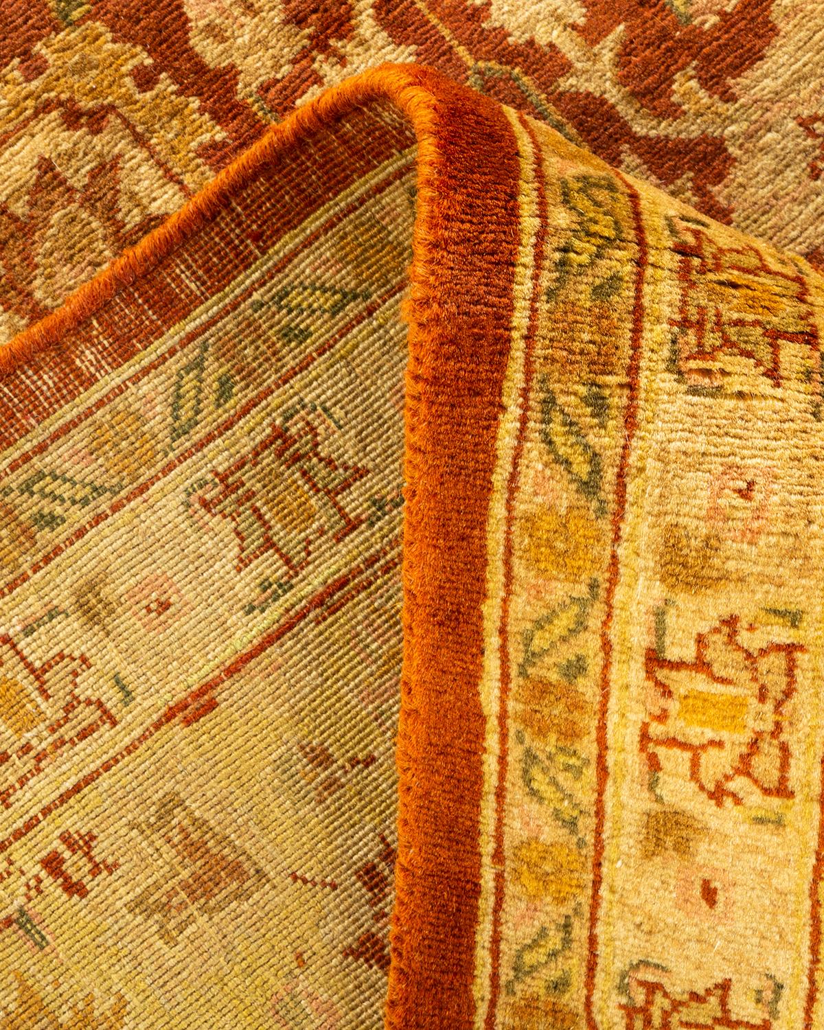 Wool One-of-a-kind Hand Knotted Oriental Mogul Brown Area Rug For Sale