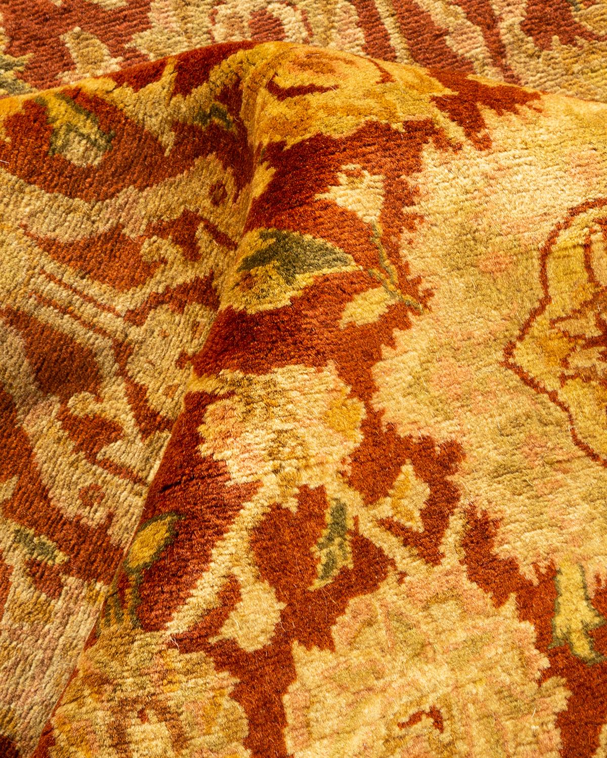 One-of-a-kind Hand Knotted Oriental Mogul Brown Area Rug For Sale 1