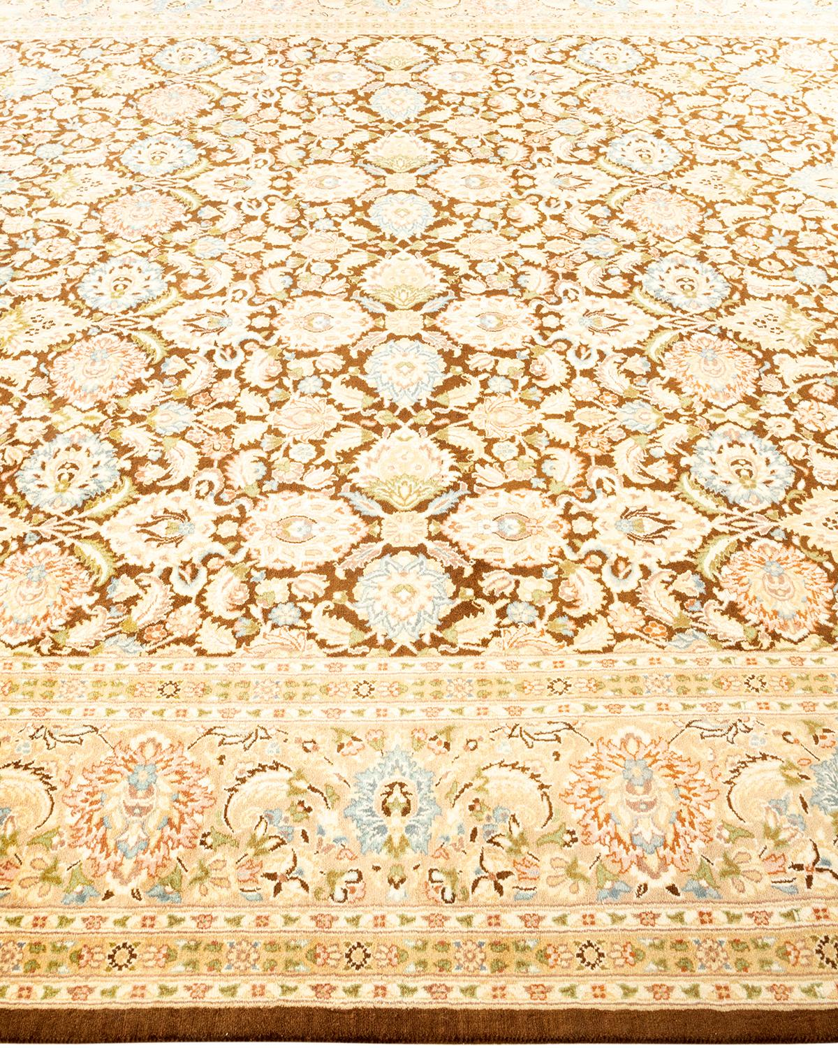 Handgeknüpfter orientalischer Mogul-Teppich in Braun, Unikat im Zustand „Neu“ im Angebot in Norwalk, CT