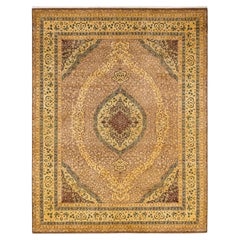 One-Of-A-Kind Hand Knotted Oriental Mogul Brown Area Rug