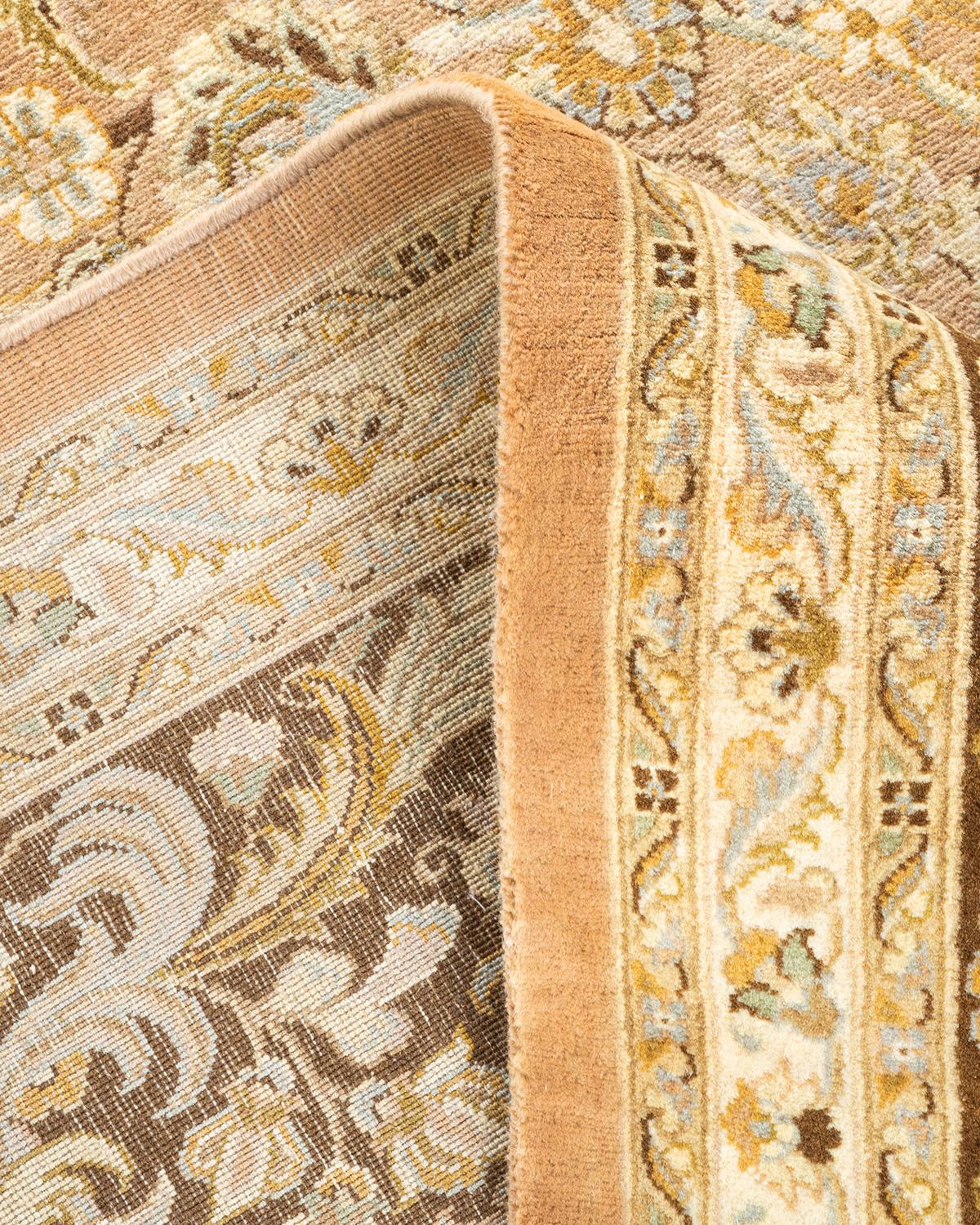 Wool One-of-a-kind Hand Knotted Oriental Mogul Brown Area Rug For Sale