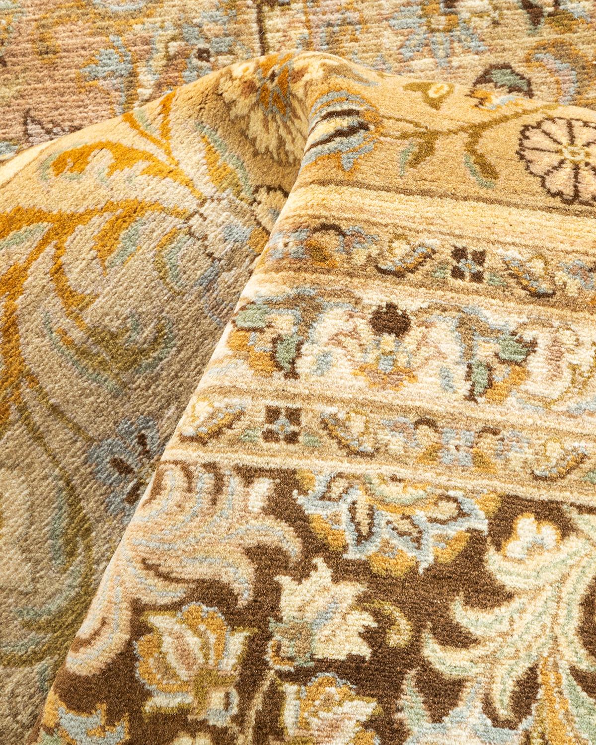 One-of-a-kind Hand Knotted Oriental Mogul Brown Area Rug For Sale 1