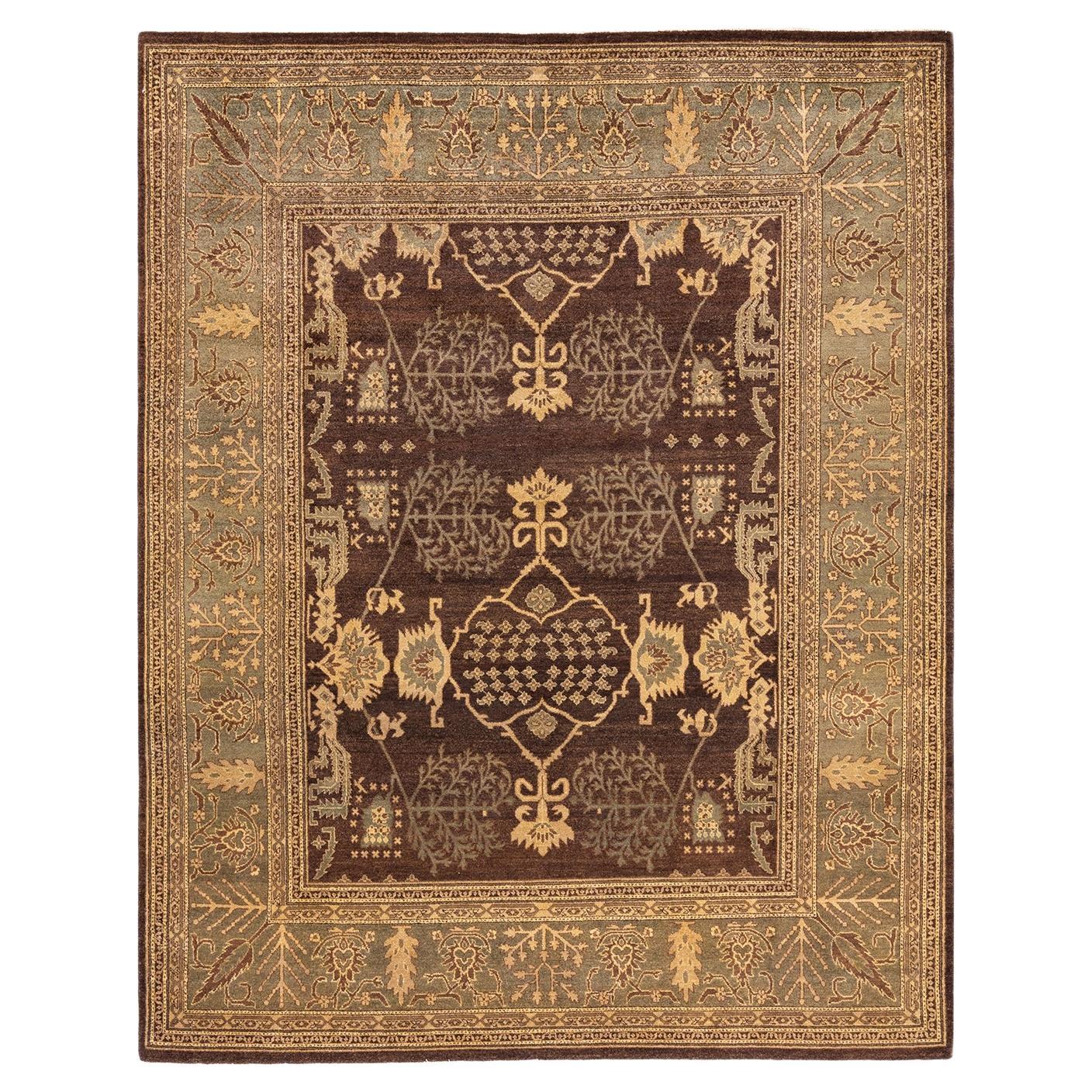 One-Of-A-Kind Hand Knotted Oriental Mogul Brown Area Rug