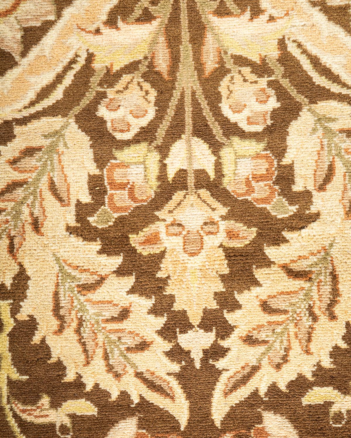 Handgeknüpfter orientalischer Mogul-Teppich in Braun, Unikat (Pakistanisch)