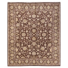 One-of-a-Kind Hand Knotted Oriental Mogul Brown Area Rug