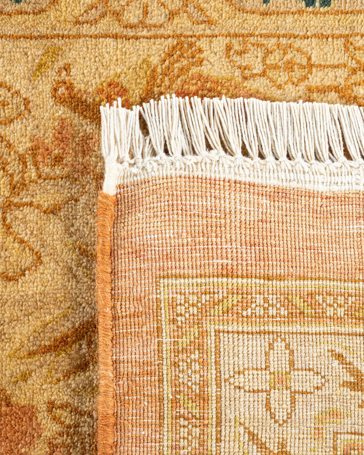 Handgeknüpfter orientalischer Mogul-Teppich in Braun, Unikat (21. Jahrhundert und zeitgenössisch) im Angebot