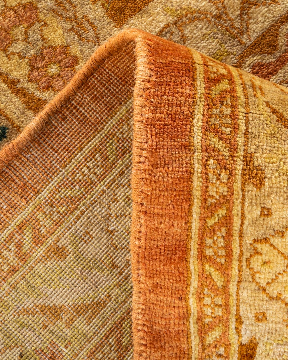 Handgeknüpfter orientalischer Mogul-Teppich in Braun, Unikat (Wolle) im Angebot