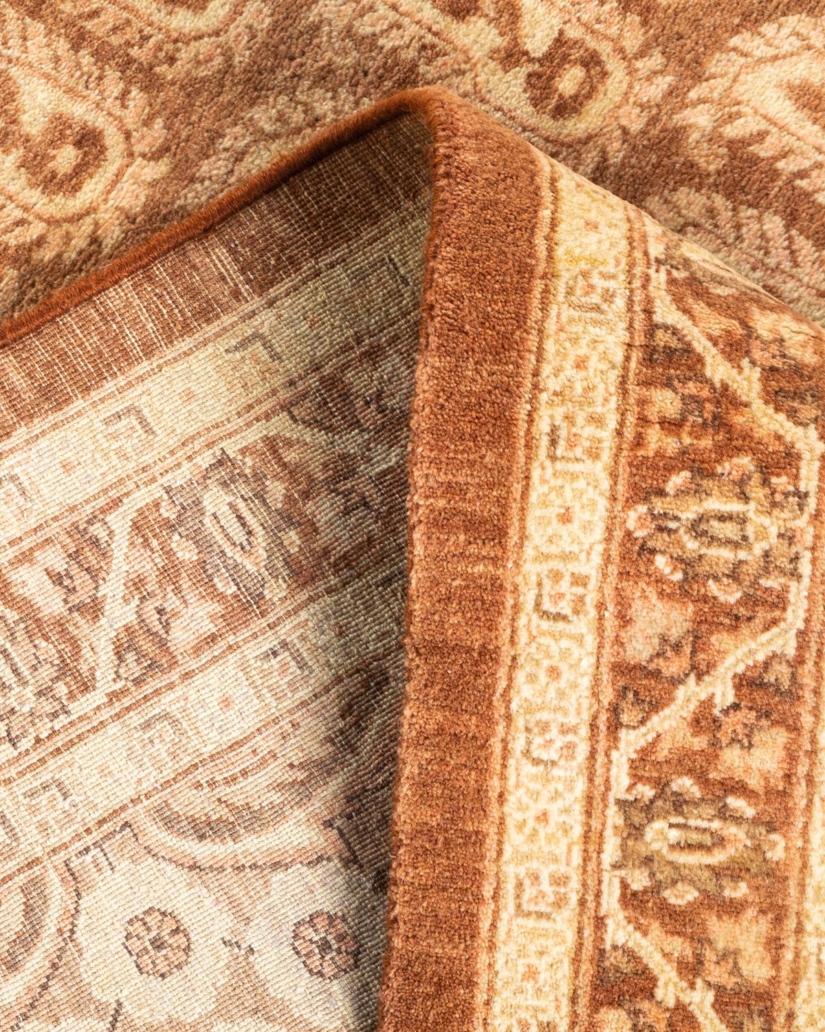Lana Tappeto orientale Mogul Brown unico nel suo genere, annodato a mano in vendita