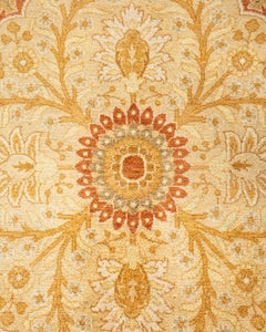 Handgeknüpfter orientalischer Mogul-Teppich in Braun, Unikat