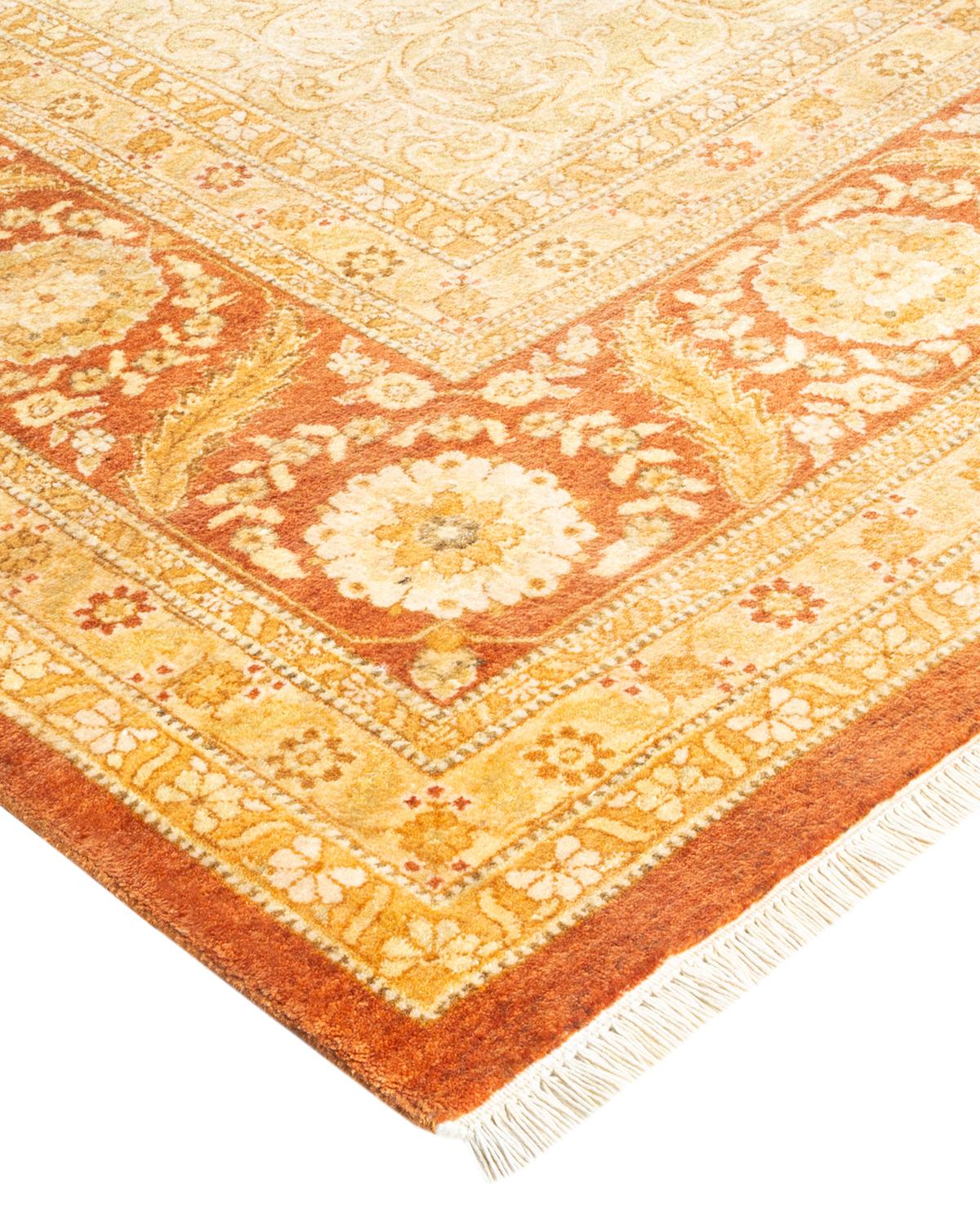 Handgeknüpfter orientalischer Mogul-Teppich in Braun, Unikat (Pakistanisch) im Angebot
