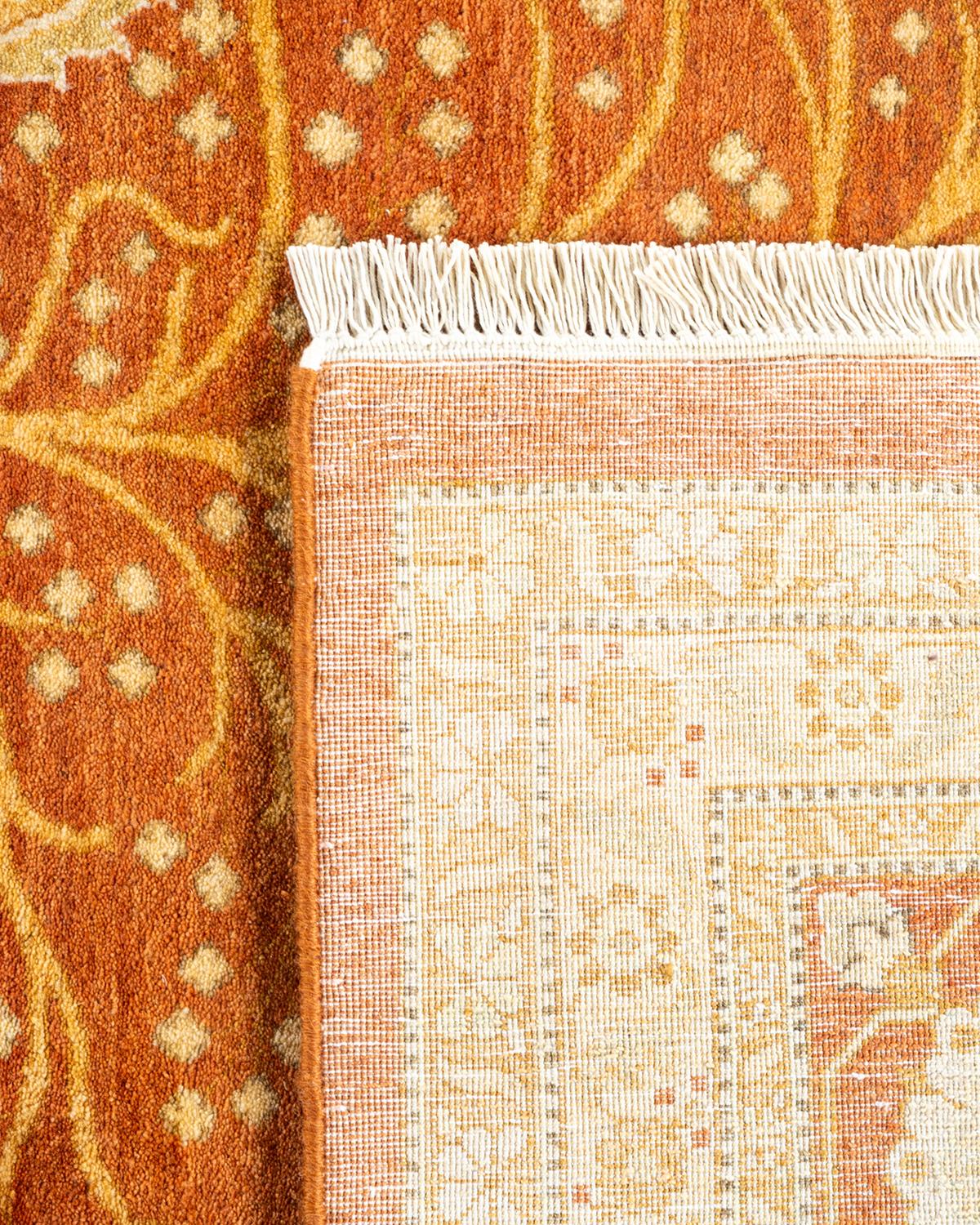 Handgeknüpfter orientalischer Mogul-Teppich in Braun, Unikat (21. Jahrhundert und zeitgenössisch) im Angebot